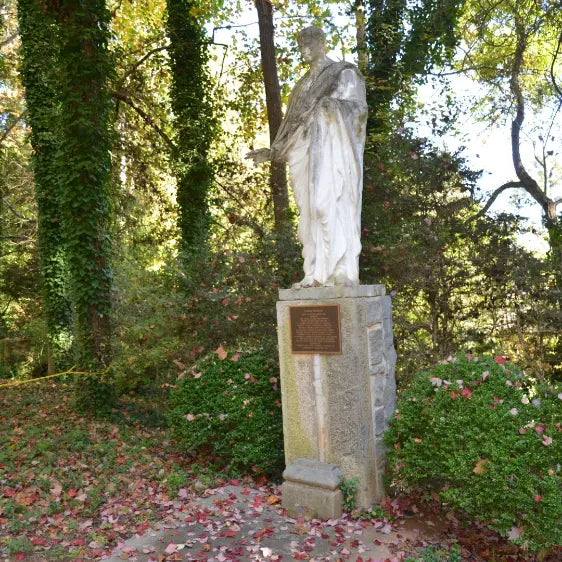 Caesar Augustus statue displayed in the gardens at MacCallum More Museum & Gardens in Chase City VA